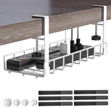 Under Desk Cable Management Tray White Xpatee No Drill