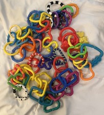 68 Pcs Baby Rings Toy Links Plastic Babies Teething Ring Attach Toys To Stroller