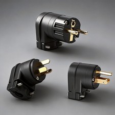 Right Angle Pure Copper  Gold Plated EU/AU/US Power Plug HIFI Power Connector