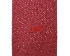 Vtg 80s New Wave Sergio Valente Red Tweedy Skinny Punk Tie Embroidered Logo 1.75