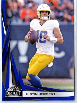 2023 Leaf Draft #B2-3 Justin Herbert Base V2 Blue