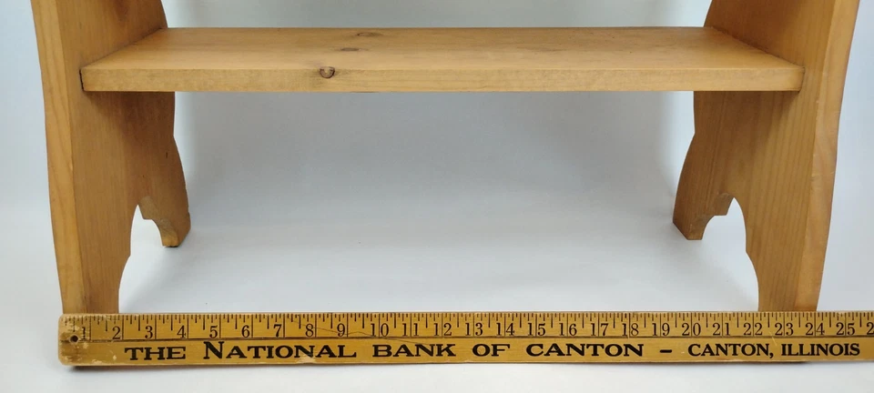 Banco de madera para niños de colección soporte para plantas husillos de campo primitivos hechos a mano 24" W Foto 3 de 4