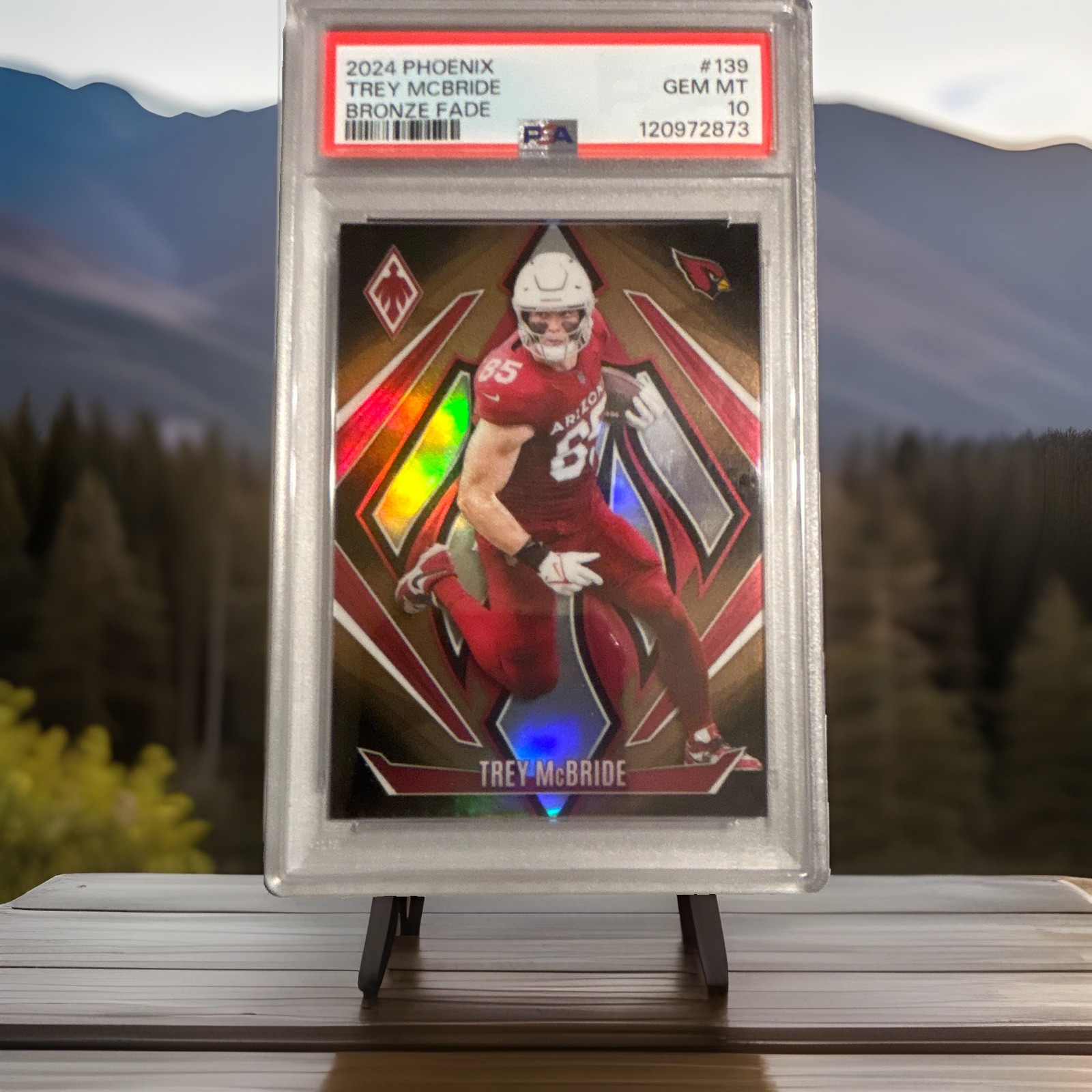 Panini 2024 Phoenix Trey McBride Cardinals #139 Bronze Fade /125 PSA 10