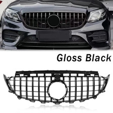 Gloss Black GT Style Front Grille For Mercedes E-Class S213 W213 C238 2016-2019