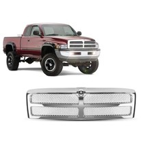 Front Grille With Honeycomb Mesh Insert - Compatible With Dodge Ram Chrome