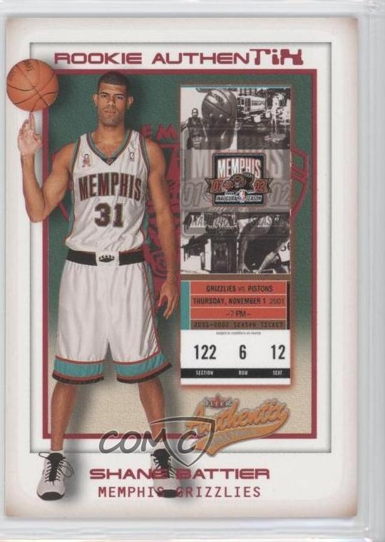 2001-02 Fleer Authentix 811/1250 Shane Battier #111 Rookie RC 0p5