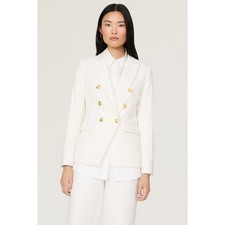 Rag Bone Preston Ivory Gold Button Double Breasted Wool Blazer Jacket Size 2