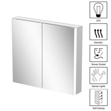 Luxury Bathroom Cabinet/LED Mirror Wall Hung Illuminated Shaver Sensor 600 x 700