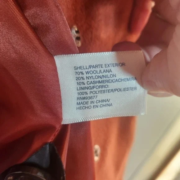 Abrigo corto de lana cachemir naranja St Johns Bay talla pequeña Foto 4 de 4