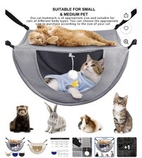 Cat Hammock, Cat Hammock Bed, 20X16inMesh Fabric, Enclosed Cat Bed, Cat Pom Pom