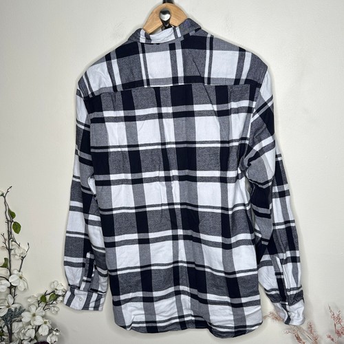 FRANK & EILEEN Finbar Flannel Button Down Shirt Black White Sz L {3W43} - Picture 3 of 5