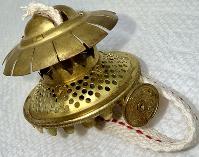 #ad Collins Patent Kerosene Lamp Burner Sept 19 1865 Brass 7 8quot; Thread for #0 or #1 $65.00