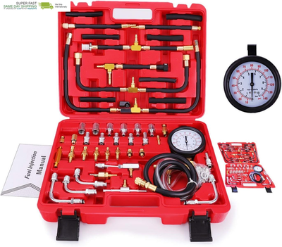 #ad BETOOLL Pro Fuel Injection Pressure Tester Kit Gauge 0 140 PSI $108.82