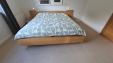 Used Hulsta Ceposi Bed, 200 x 180 cm, with side cabinets and lighting