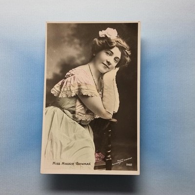 Edwardianische Schauspielerin Postkarte Maggie Bowman 1906 Echtfoto Hutchinson & Svendsen