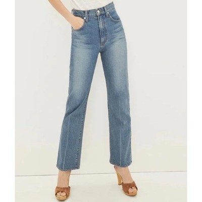 VERONICA BEARD Joey Straight Leg Jeans High Rise Cowboy Crease Beacon Blue Sz 24