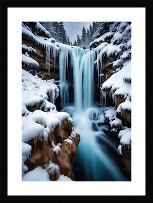 Epischer Wasserfall gerahmtes Wandbild Poster Leinwanddruck Bild