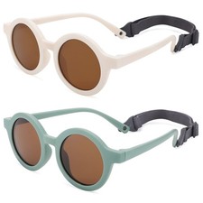 COASION Baby Polarized Round Medium, B3 Green / Brown White /