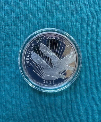 (1) .5 oz 2021 $2 Double Eagle Cook Islands .999 Fine Silver = 1/2 oz Total, COA