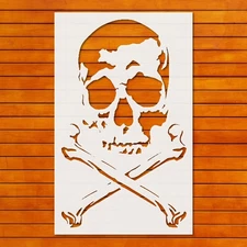 Custom Skull & Crossbones Stencil Template for Wall Art & DIY Crafts - Stenci…