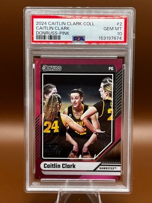 2024 Panini Caitlin Clark Pink #22/50 PSA 10 Jeresy Number JSY# Rookie (RC)