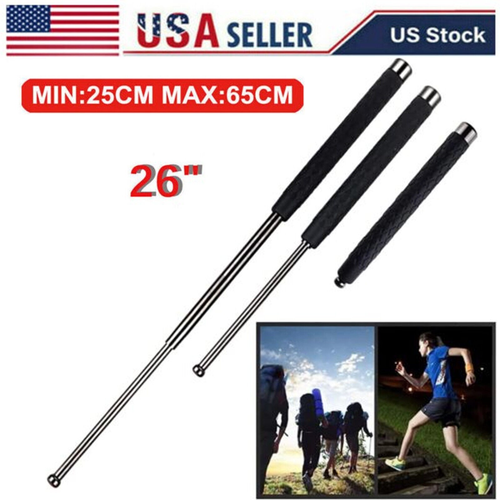 65cm Highest Grade Foldable Pointer Stick, Safety Hiking Stick with Nylon Bag US