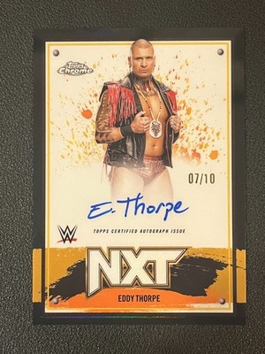 Eddy Thorpe 2025 Topps WWE Chrome Auto NXT Black Refractor /10 NXT-ETH