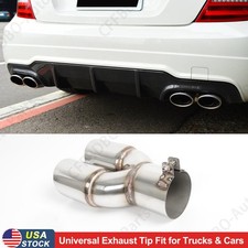 3 Inlet 3 Outlet 9.5 Overall Length Stainless Steel Dual Exhaust Pipe Tip