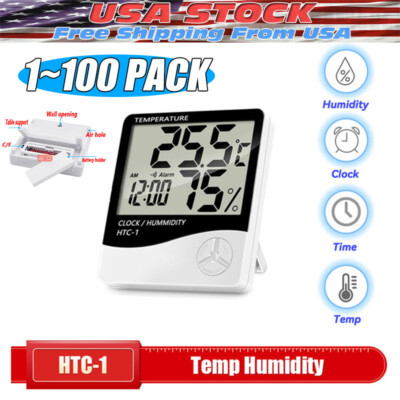 THERMOMETER INDOOR Digital LCD Hygrometer Temperature Humidity Meter Alarm Clock