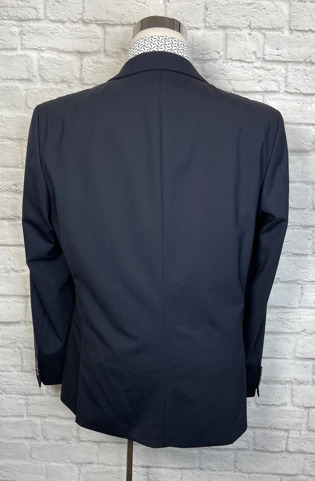 ¡Como nuevo! Blazer abrigo deportivo de lana elástica azul marino Strellson 44R Foto 4 de 4