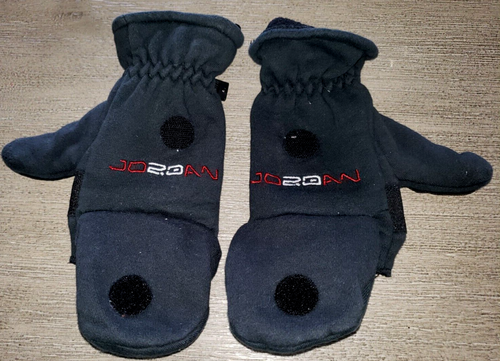 boys JORDAN black WINTER FOLD BACK GLOVES size 8/20 super condition! - Picture 2 of 3