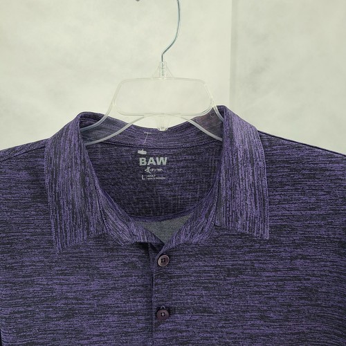 Baw Athletic Wear Dry-Tek Violet Short Sleeve Polo Shirt Adult Large Polyester - Picture 2 of 3