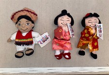 Small World Disney Store Exclusive Plush Toy Doll Set of 3 Lot Magic Kingdom NWT