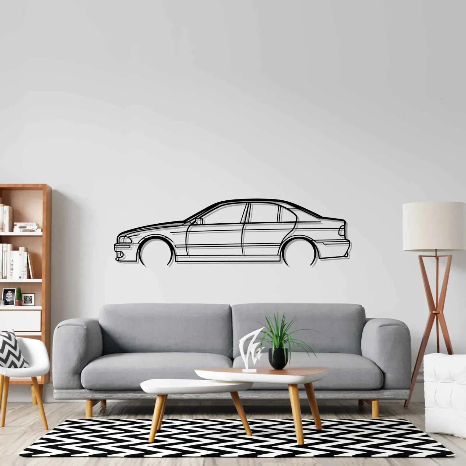 Wall Art Home Decor 3D Acrylic Metal Car Auto Poster USA Silhouette E39 1999