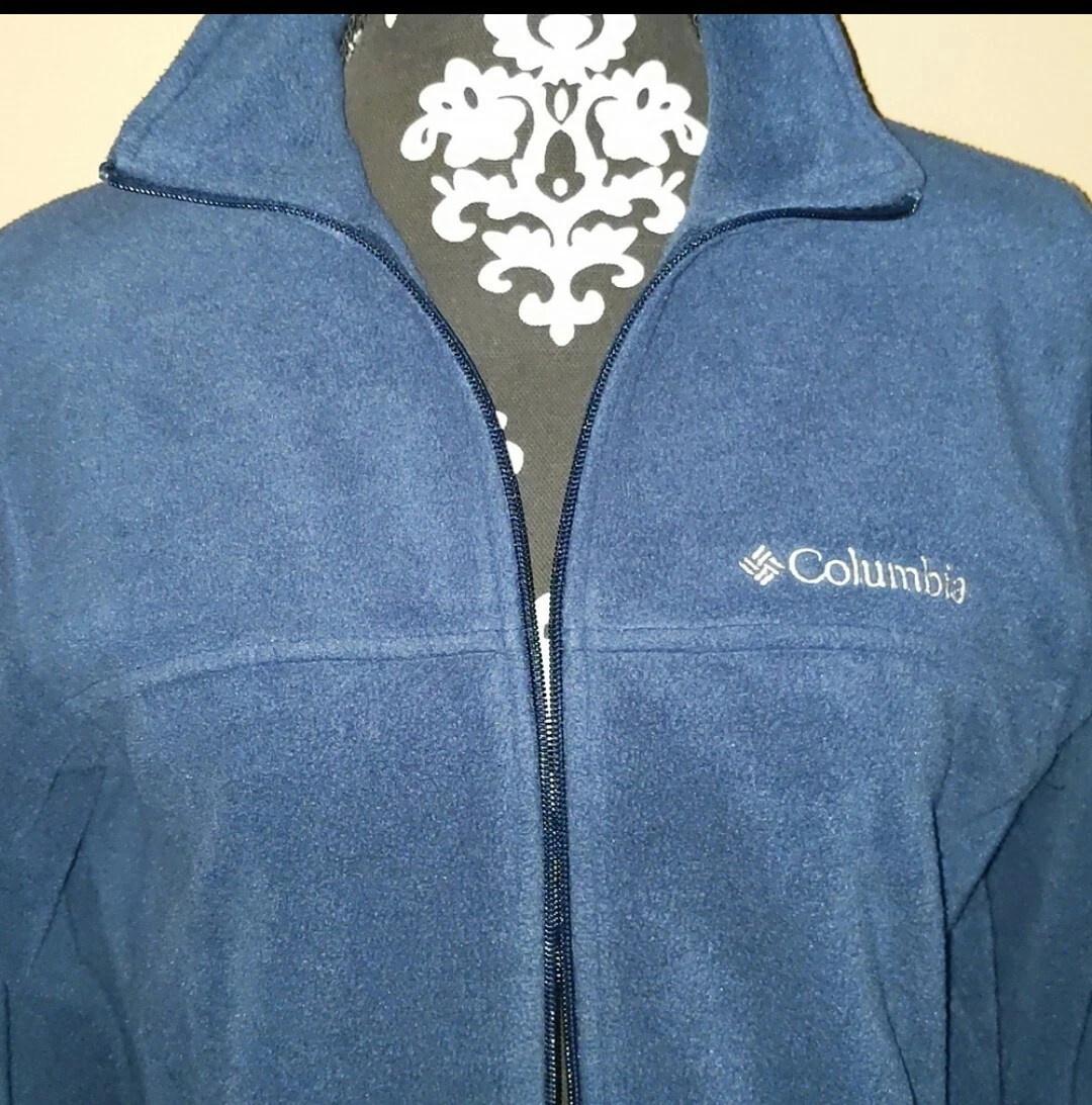 Columbia fleece jacket with zippered pockets Navy Blue Size Small