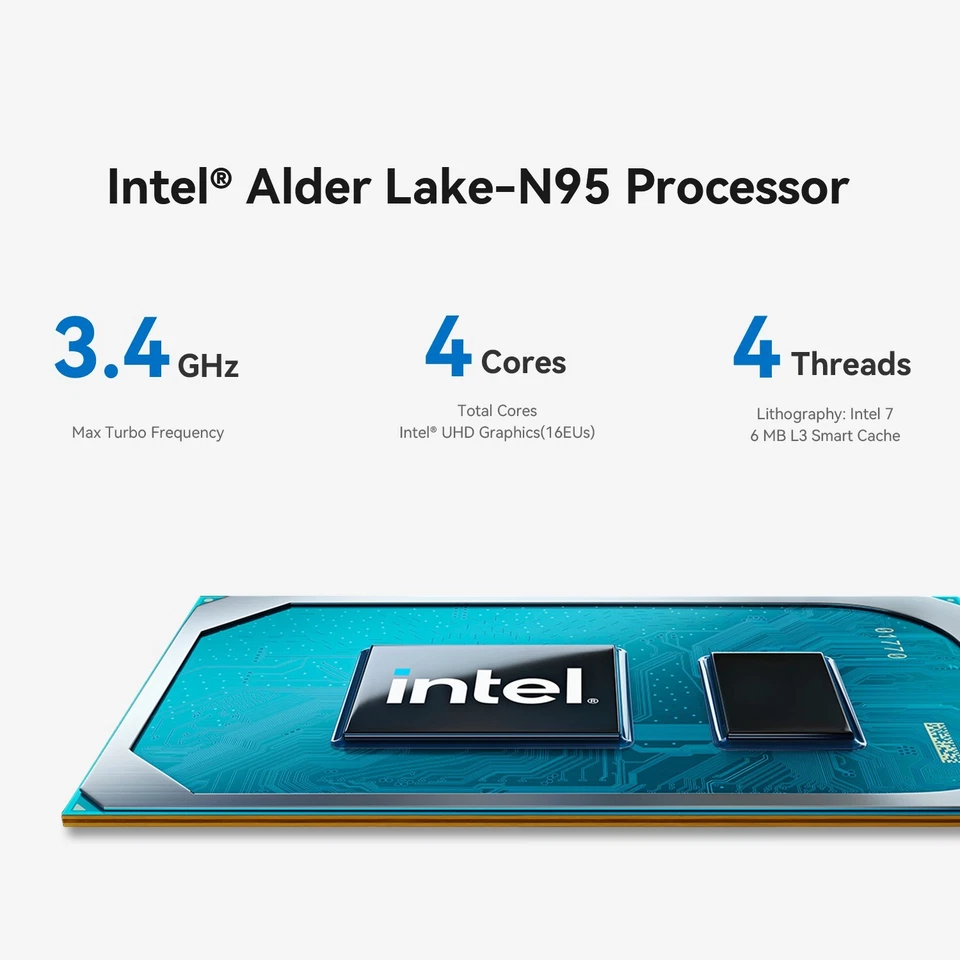 OUMAX N Intel Alder Lake N95 4C/4T DDR4 3200MHz 8GB+256GB 3.4GHz Game Mini PC - Image 3 of 4