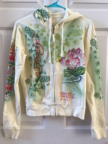 Ed Hardy Lighting Flower Hoodie Sweater 