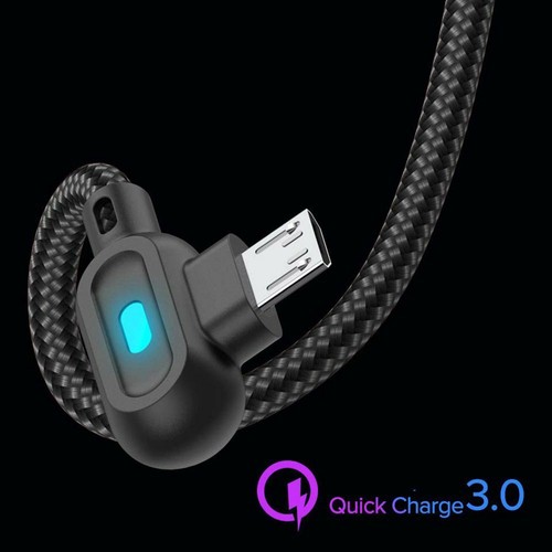 Right Angle Charger Wire Micro USB Type C Cable Data Cable Fast Charging Cable - Zdjęcie 4 z 14