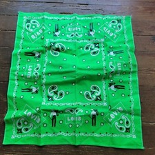 Vintage Neon Green Levi's Cowboy Bandana Hankerchief Levi