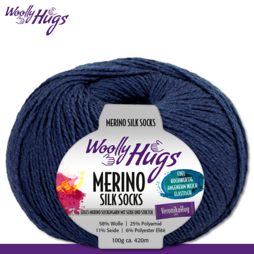 Woolly Hugs 100 g Merino Silk Socks Sockenwolle Sockengarn Strümpfe 15 Farben - Bild 20 von 31