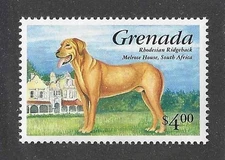 Dog Art Full Body Portrait Postage Stamp RHODESIAN RIDGEBACK Grenada MNH
