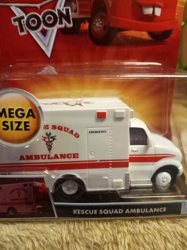 Vtg Retro Disney Pixar Cars Toon Rescue Squad Ambulance Mega Size - Picture 2 of 11