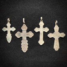 Lot Antique Christianity Silver Cross Empire Biedermeier Georgian Pre-1837