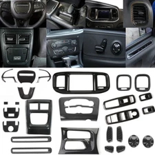 24x Interior Set Decor Panel Cover Trims Kit For Dodge Charger 15+ Carbon Fiber 
