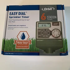 ORBIT 6 Station EASY DIAL Sprinkler Timer Lawn Program Timer 57596 Brand NEW