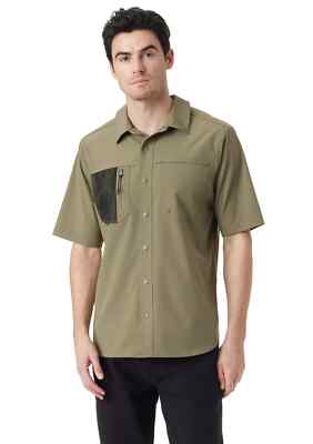Bass Outdoor Mens Explorer Shirt, Olive Green, XL