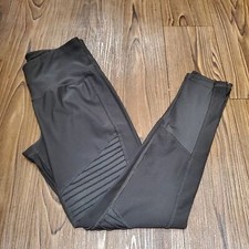 Apana Hunter Green Moto Leggings Active Pants Gym High Rise Yoga Barre Stretch M