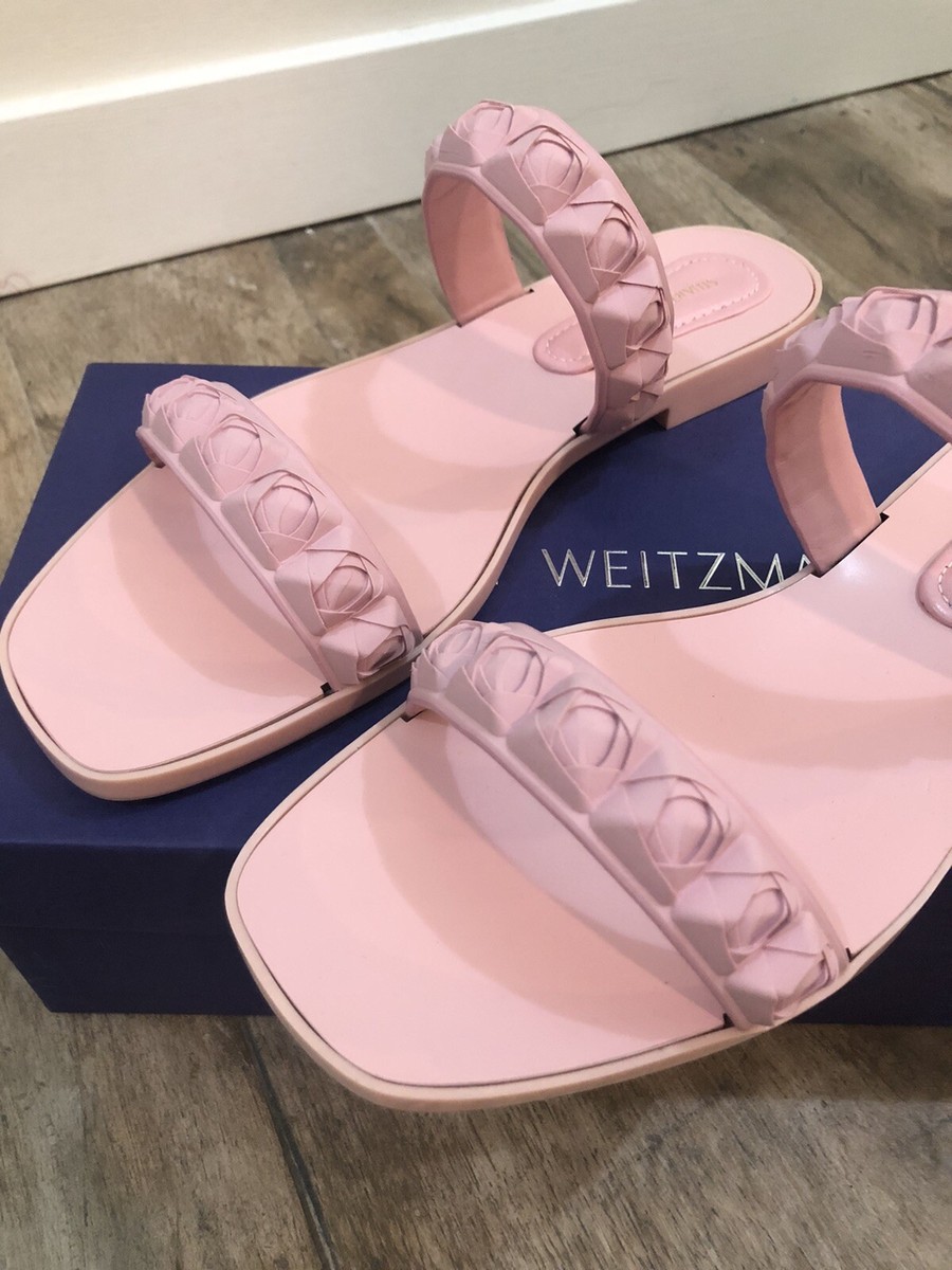Stuart Weitzman Rosita Dusty Pink Rose Dual Strap Rubber