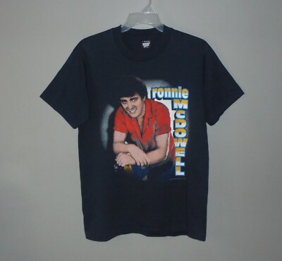 T-shirt Vintage De Concert Ronnie McDowell 1992 Autographié - Country Music - Taille 2XL - Noir - Occasion