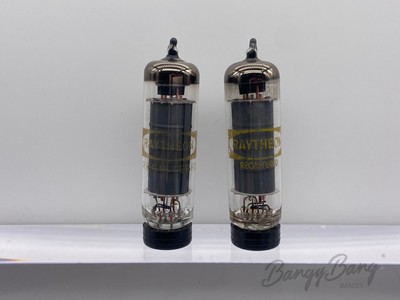 Matched Pair Raytheon 6AQ5/6005/6V6 Power Pentode Amplifier Audio Vacuum Tube Va
